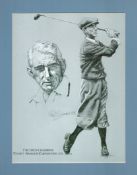 Golf Collection of 3 Black and White Prints with Artist Paul Simms Printed Signature on all.