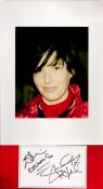 Sharleen Spiteri signature piece featuring a colour photograph and a signed white card. The colour