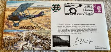 Viscount Allenby signed 1998 Great War cover comm. Battle of Megiddo. Good Condition. All autographs