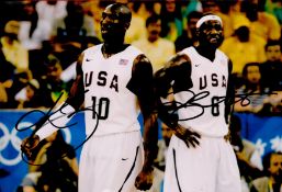 Basketball Kobe Bryant and Lebron James signed Team USA 12x8 colour photo. Good Condition. All