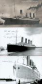 Millvina Dean collection three signed 6x4 Titanic black and white photos. Good Condition. All
