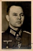 World War II Helmuth von Pannwitz signed 6x4 vintage sepia photo. Helmuth von Pannwitz (14 October