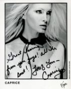 Caprice, Female Vocalist and Model, 10x8 inch Signed Photo. Good condition. All autographs come with
