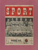 Former Blackpool FC Star Harry Johnston Signed Sport Magazine Clipping From 1952. Mounted to an