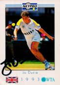 Tennis Jo Durie signed 4x3 Netpro Colour promo card. Good Condition. All autographs come with a