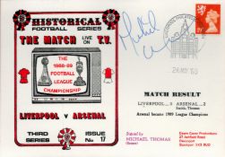 Michael Thomas signed Liverpool v Arsenal The Match Live on TV 1988-89 Football League