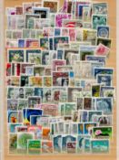 Austria Used Stamps on a Stockcard containing Approx. 200+ used Stamps using both sides of the
