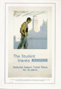Reproduction Small Poster The student Travels Underground. Originally issued in 1930. Measures 14