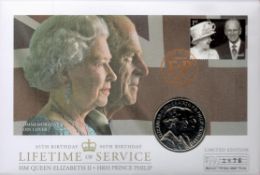 Limited Edition Commemorative Coin Cover Celebrating 85th Birthday of HM the Queen and 90th Birthday