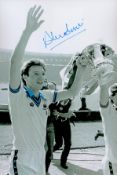 West Ham Legend Alvin Martin Signed 12x8 inch Colourised Photo. Signed in blue ink. Good