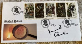 Actor Michael Caine signed 1993 Sherlock Holmes Royal Mail FDC. Good Condition. All autographs