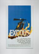 Exodus Film Magazine Cutting Starring Paul Newman, attached to Board, Further attached to card.