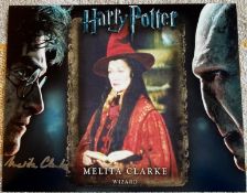 Harry Potter actor Wizard Melita Clark signed 10 x 8 inch colour montage photo. Good Condition.