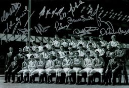 Rangers FC Legends 11 Signed 12x8 inch Black and White Photo. Signed in Silver Ink by Dave Smith and