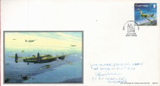 WW2 VT Wilkes of 150 Sqn Signed Tallboy Raid Commemorative FDC. Guernsey Stamp with 12 May 2004