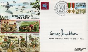 Grp Cptn George Donaldson DFC AFC Signed Final Operations- Far East FDC. 673 of 806. Flown in a