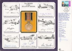 WW2 multisigned DM cover The Award of the Military Medal signed by Fl Lt Edward R. R Cerely, Srg