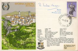 WW2 ACM Sir Ronald Ivelaw Chapman Signed Ritorna Indietro In Italia FDC. Italian Stamp with 5-5-75