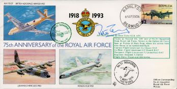 Air Chief Marshal Sir Peter Terry Signed 75th Anniversary of the RAF Flown FDC. Flown in a Nimrod