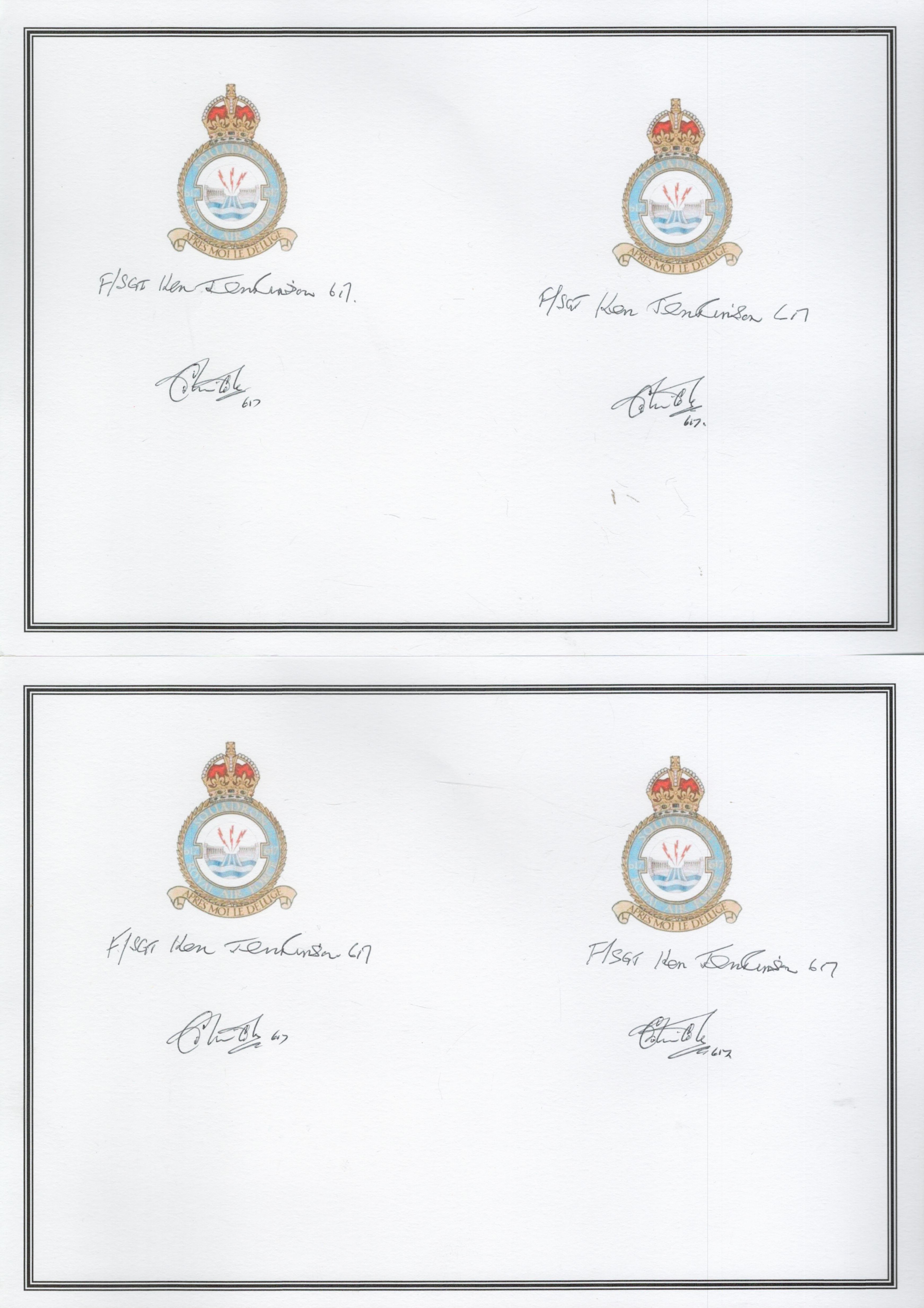Bomber Command Collection of 7 Bookplates Signed by Men of Bomber Command. Signatures include AW - Image 3 of 4