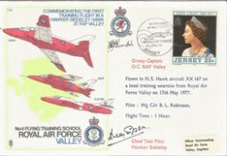 Duncan Simpson OBE C Eng FRAeS Chief Test Hawker Siddeley and one other signed FDC No4 Flying