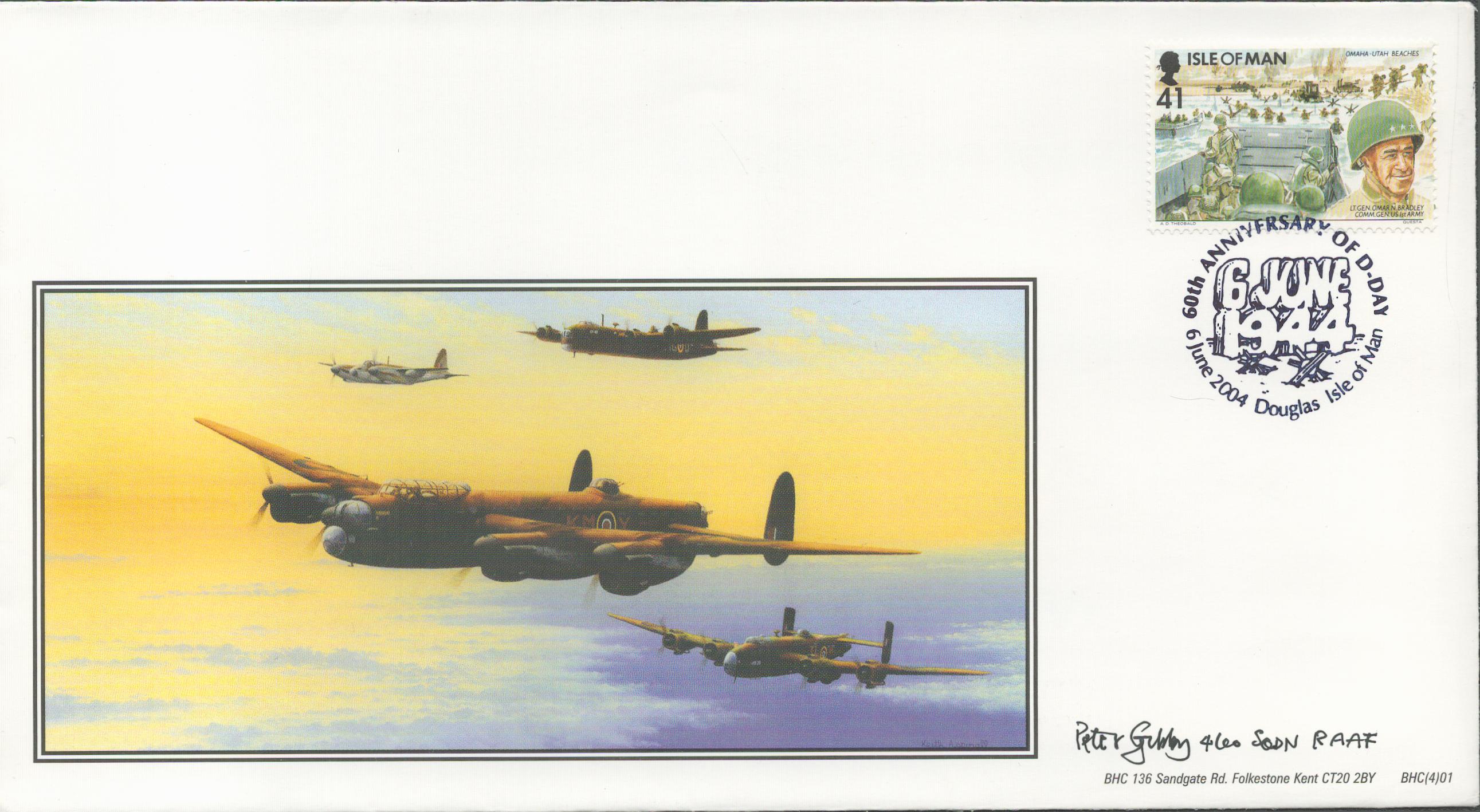 WW2 Flt Lt Peter Gibby Signed Bombers British Heritage Collection FDC. 32 of 50 Covers Issued.