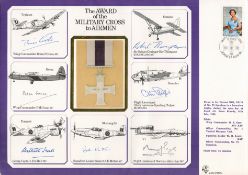 WW2 multisigned DM cover The AWARD of the MILITARY CROSS to AIRMEN signed by WC Brian P. Coote, WC