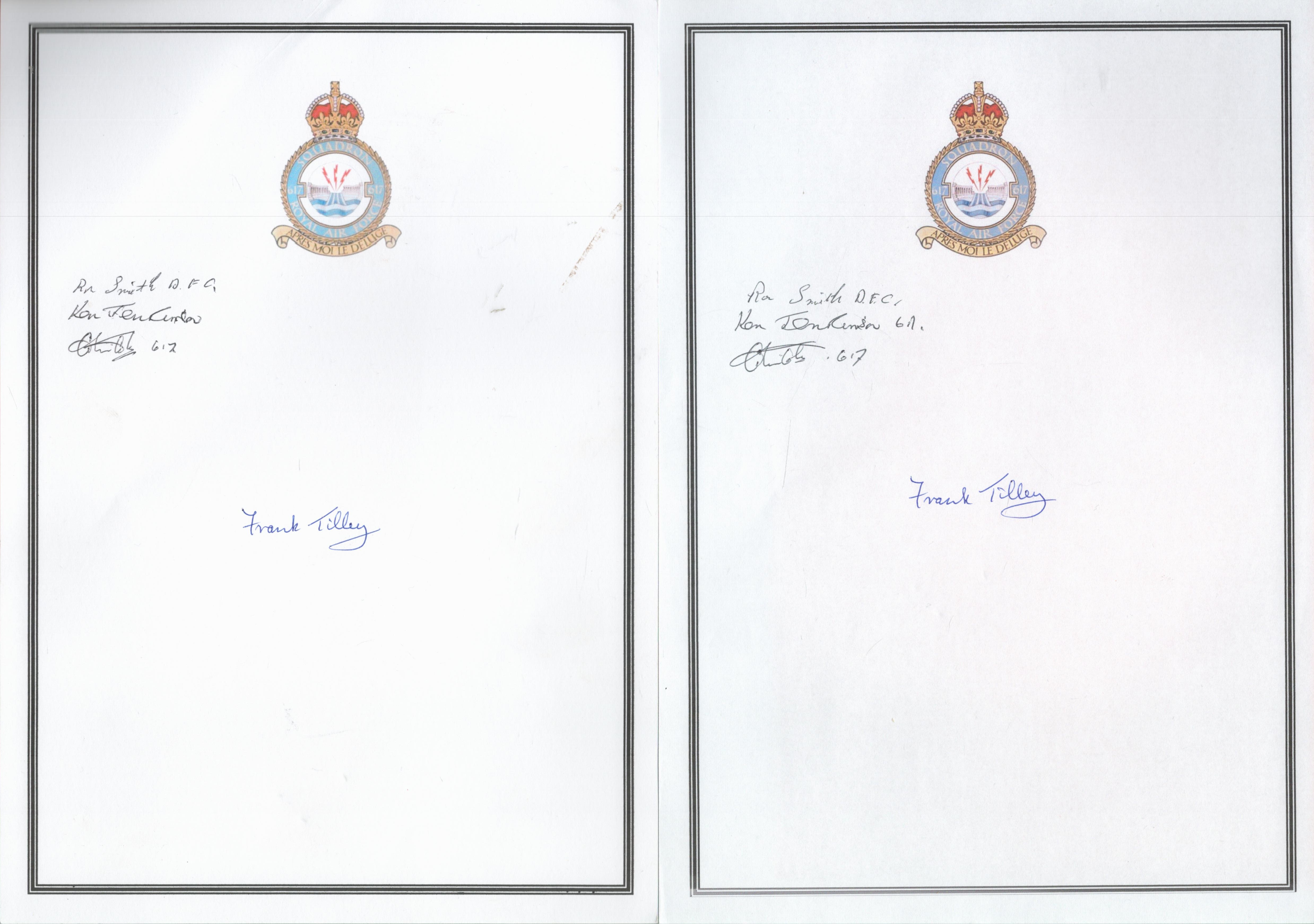 Bomber Command Collection of 7 Bookplates Signed by Men of Bomber Command. Signatures include AW - Image 2 of 4