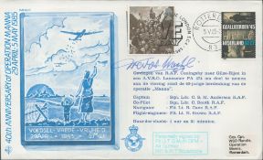 WW2 Flt Lt Trevor Muhl DFM of 207 and 217 Squadron Signed 40th Anniversary of Operation Manna 1985