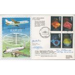 John Ellacombe and Eric N Cowley Signed 30th anniversary of RAFLET First Day Cover. 4 British Stamps