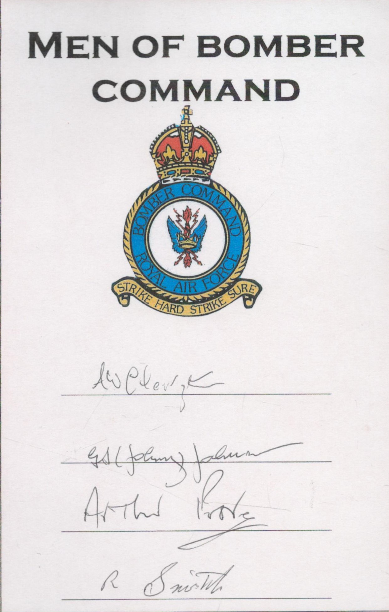 Bomber Command Collection of 7 Bookplates Signed by Men of Bomber Command. Signatures include AW - Image 4 of 4