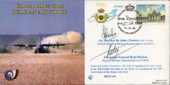 Air Marshal Sir John Cheshire and Lt Gen Rene Hoeben Signed Golden Jubilee of the Belgian Air Force.