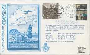 WW2 Wg Cdr Robert Norris of 434th Squadron Signed 40th Anniversary of Operation Manna 1985 Flown