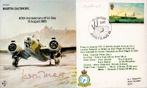 WW2 RAF Wg Cdr Laddie Lucas Signed 40th anniversary of VJ Day 15 Aug 85 FDC. Jersey Stamp with 15