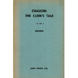 Chaucer: The Clerk's Tale Edited by F W Robinson date and edition unknown Hardback Book (inscription