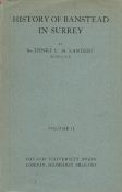 History of Banstead in Surrey by Sir Henry C M Lambert vol II 1931 edition unknown Hardback Book