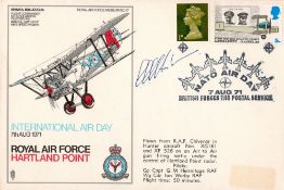 Wg Cmdr George Harkness OBE AFC Personally Signed Extra Special RAF Hartland Point International Air
