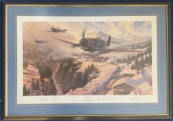 WW2 4 Signed Nicolas Trudgian Colour Print Titled Winter Patrol 1190 of 1250 Housed in a