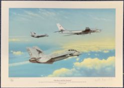 WW2 Signed Keith Aspinall Colour Print Titled "The Bear And The Tomcats" 104 of 500 Signed by The