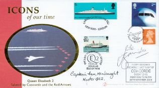 Mike Banister Concorde, Capt. Ian McNaught Capt. QE2 signed 2003 Internetstamps Icons of our Time