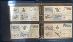 WW2 RAF VIP 75th Anniversary Collection of 30 signed FDCs. Housed in London 1980 Binder Folder.