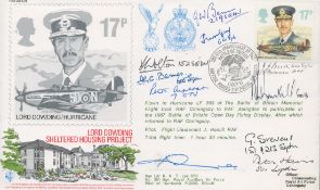 WW2 Peter Hairs and 9 Others Signed Lord Dowding Sheltered Housing Project Flown FDC. Good