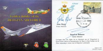 Belgian Airforce Golden Jubilee cover signed by John Major and Belgian Prime Minister Jen Luc