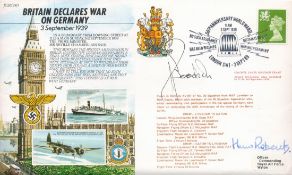 RAF WW2 James Goodson and Huw Roberts signed 'Britain declares war on Germany' FDC. Good