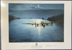 WW2 Colour Print This Is Bloody Dangerous by G L Wright Multi Signed by Grant McDonald, Ken Lucas,
