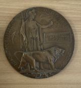 WW1 Death Plaque for Sgt Walter Basey of 2nd Battalion Yorkshire Regiment. Bronze Plated Plaque