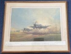 6 Signed Frank Wootton Colour 17x24 inch Print Titled Typhoon. Great Signatures including Harry