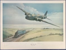 WW2 Eight Signed Maurice Gardner Colour 26x20 inch Print Titled Life Goes On. Signed in pencil by