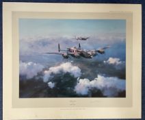 WW2 Grp Cptn Leonard Cheshire VC Signed Lancaster Colour Print by Robert Taylor. Signed in pencil.