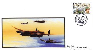 WW2 Peter Gibby (460 Sqn) Signed British Heritage Collections FDC. 15 of 50. Isle of Man Stamp